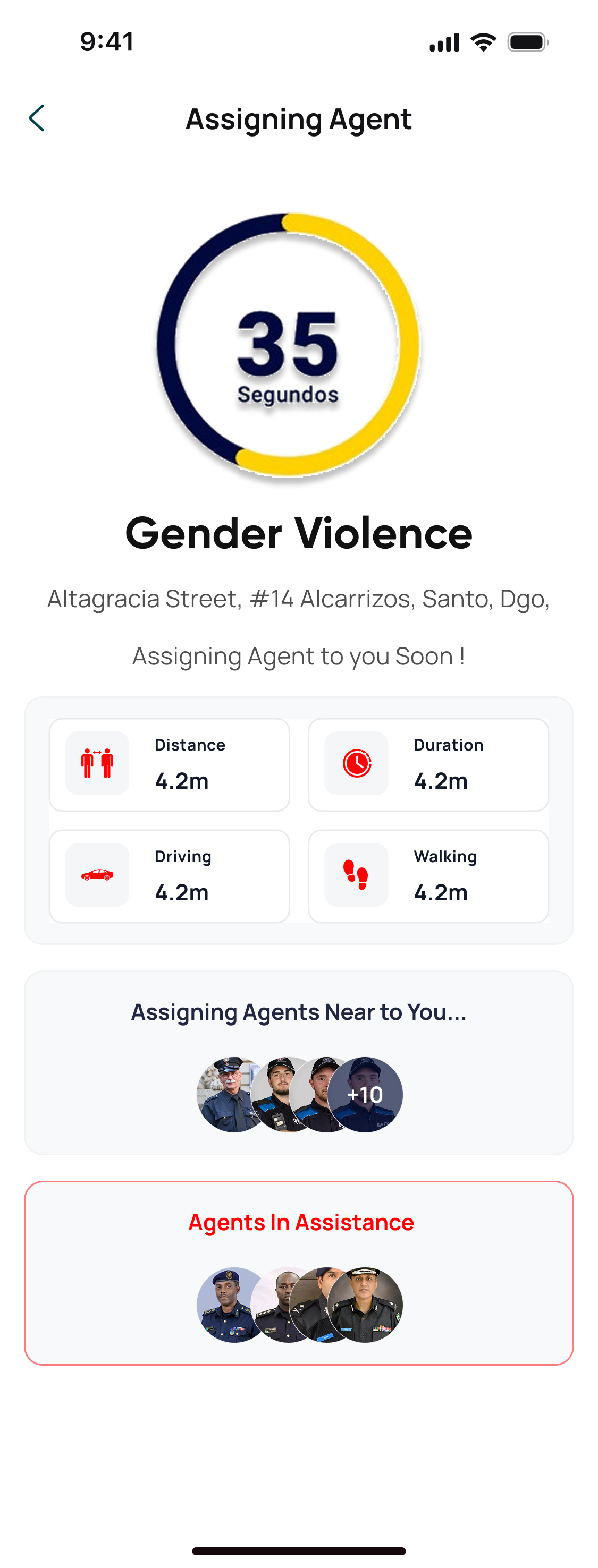 Auxilio Agente — Multi-agent cohort map