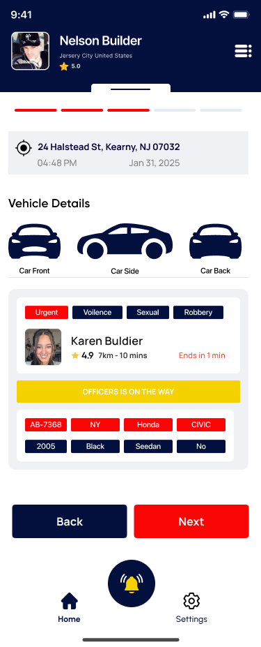 Auxilio Agente — Vehicle details